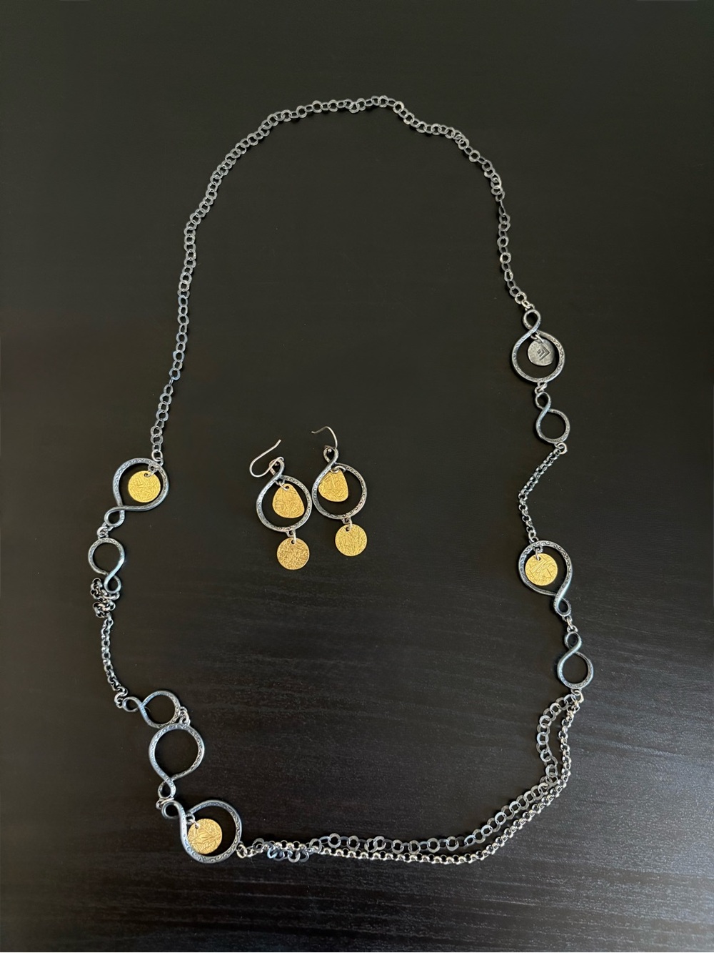 Silpada Oxidized Sterling Silver with Bronze Disks Jewelry